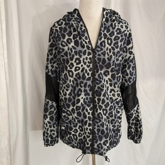 PINK EUC track jacket shorts snow leopard XS black - Picture 3 of 16